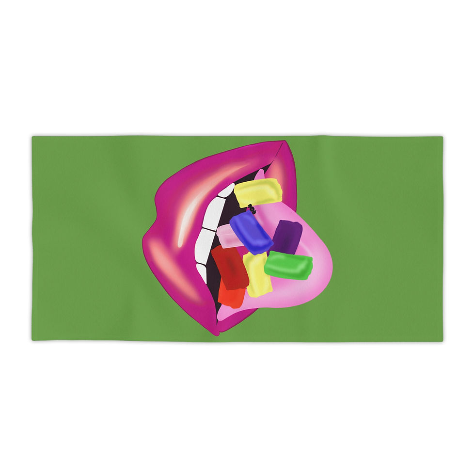 Thumbnail: Beach Towels with Colorful Candy Design | Summer Pool Accessory, Green Towels
