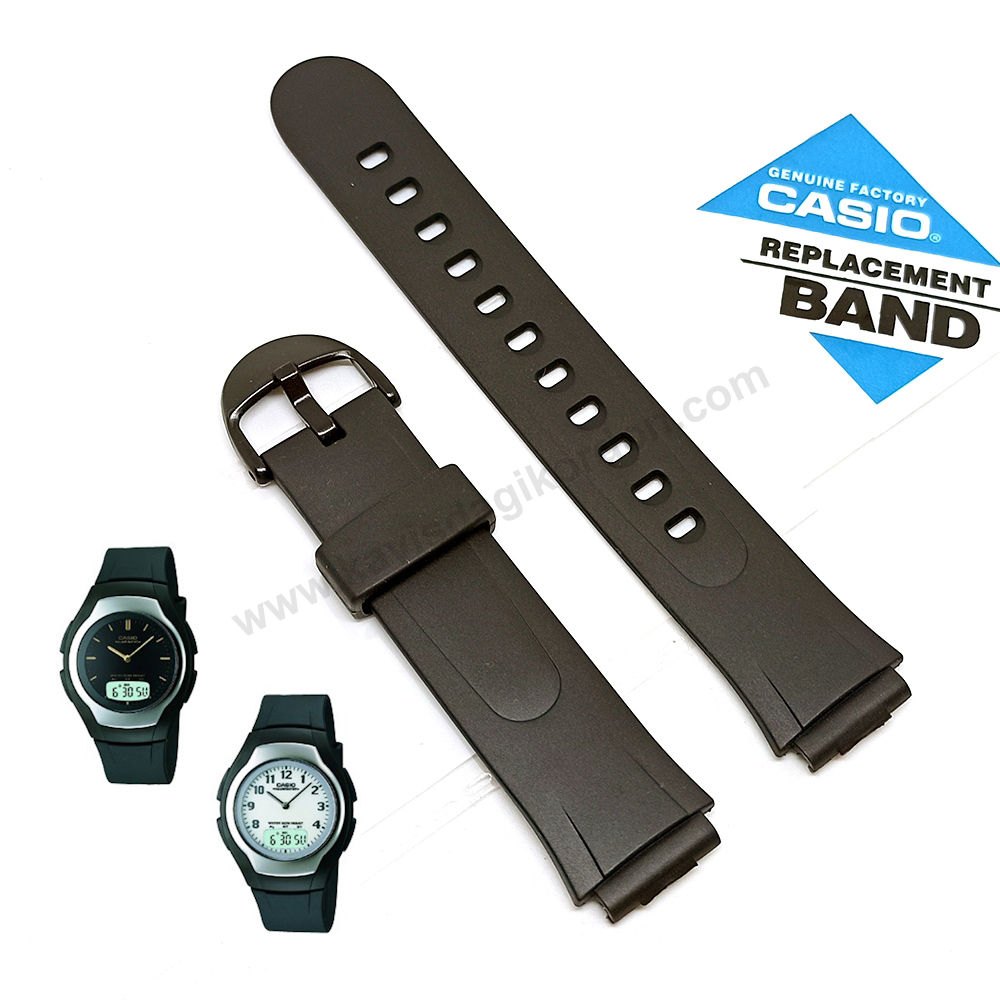 Casio AW-E10 Illuminator uyumlu Siyah 16mm Kauçuk Silikon Orjinal Yedek Saat Kayışı Kordonu Kemeri