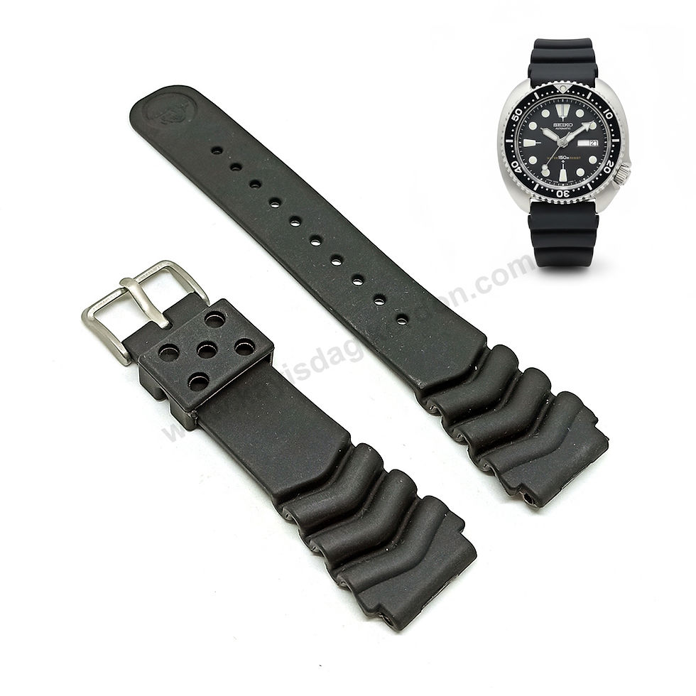 Seiko 6309-7040 - SDE091J1 Scuba Turtle uyumlu 22mm Siyah Kauçuk / Silikon Z22 Yedek Saat Kordonu Kayışı Kemeri