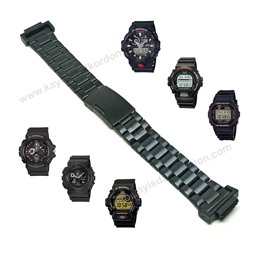 Casio G-Shock GA-100 , DW-5600  , DW-6900 GA-110 GW-M5610 DW-9052 , GLS-8900 16mm Siyah Metal Yedek Saat kordonu kayışı