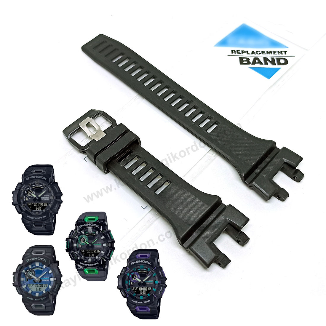 Casio G-Shock GBD-900 G-Squad uyumlu Siyah Kauçuk/Silikon Yedek Saat Kayışı Kordonu Kemeri