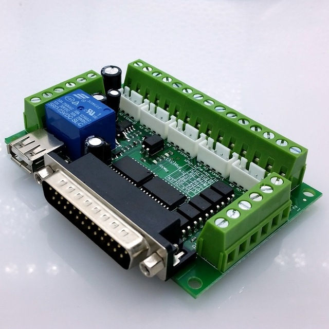 MACH3 5 Eksen CNC Breakout Board Optokuplörlü USB Kontrol Kartı - 100Khz Step Servo Motor Sürücü Router Freze Makinesi