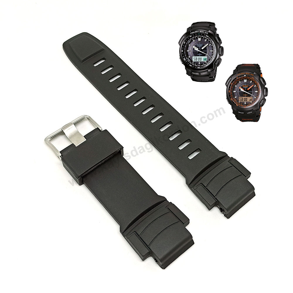 Casio Protrek PRG-510 , PRG-510GB , PRG-S510 uyumlu Siyah Kauçuk/Silikon Yedek Saat Kayışı Kordonu Kemeri