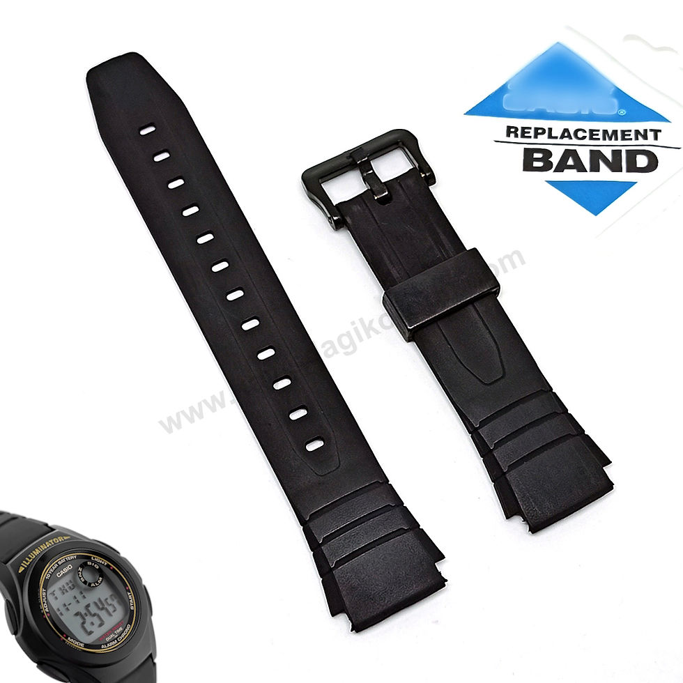 Casio F-200 , F-200W  uyumlu Siyah Silikon Kauçuk 18mm Yedek Saat Kordonu Kayışı Kemeri
