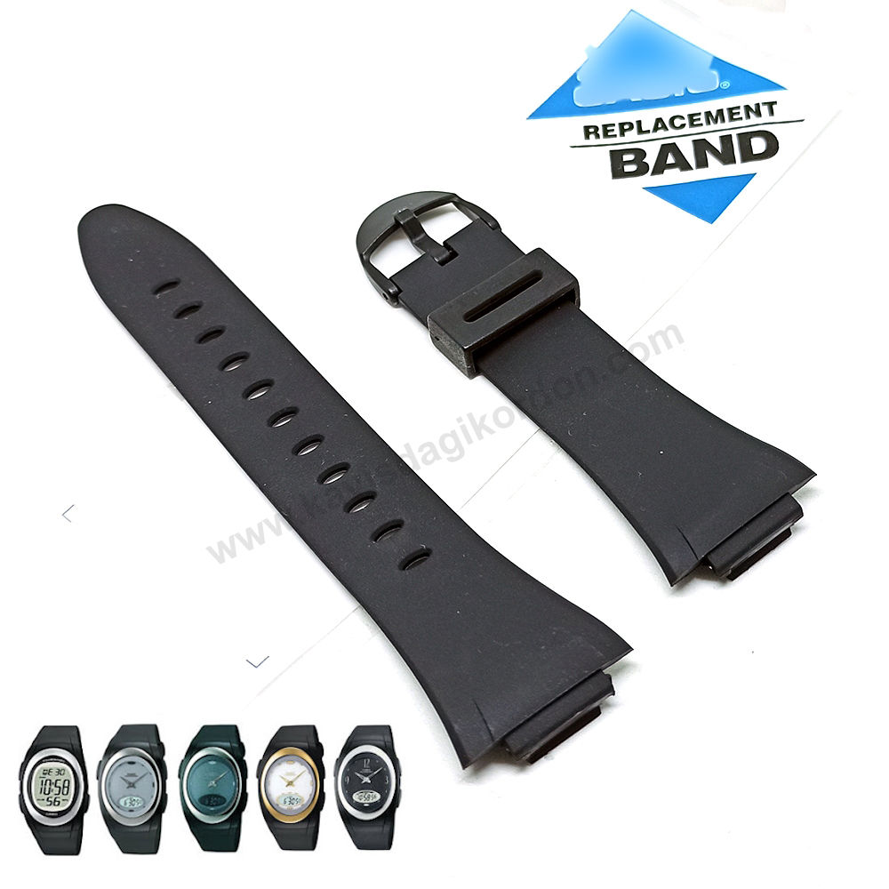 Casio AQ-E10 , AQ-E10G , F-E10 , F-E10G uyumlu Siyah Kauçuk Saat Kordonu Kayışı