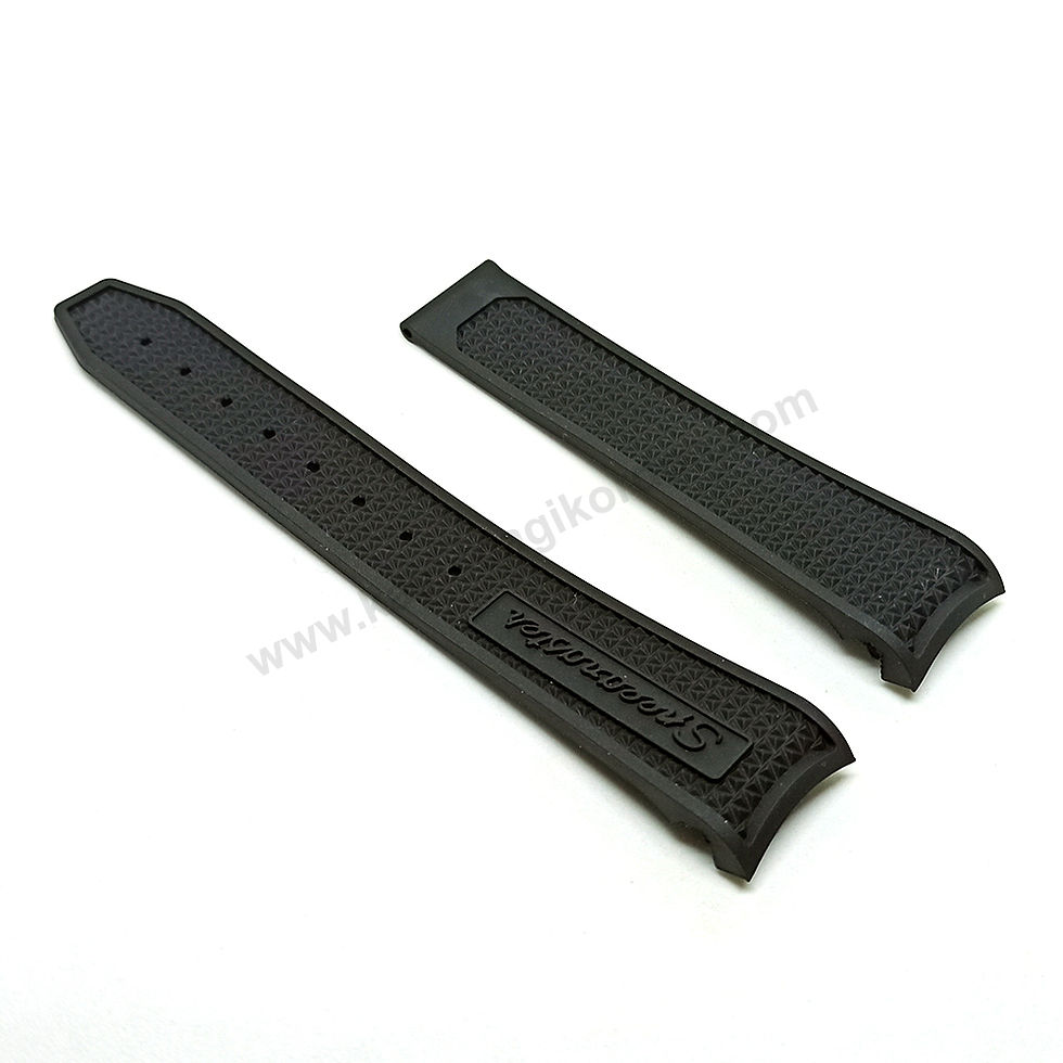Küçük resim: Omega Speedmaster Racing uyumlu 21mm Tam Siyah Kauçuk Saat Kordonu Kayışı