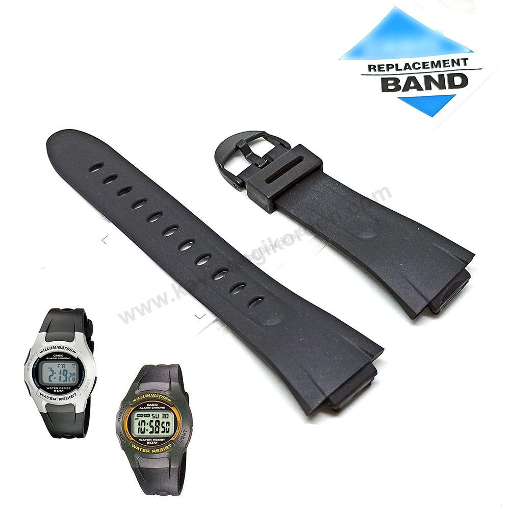 Casio W-42H , W-43H uyumlu Siyah Kauçuk Saat Kordonu Kayışı Kemeri