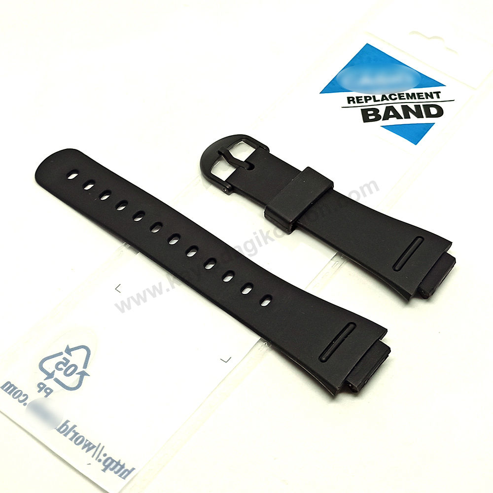 Casio Databank AB-50W , AB-50 uyumlu Siyah Kauçuk Yedek Saat Kordonu Kayışı Kordonu Kemeri