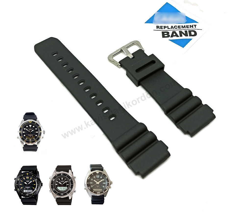 Casio AD-520 , AMW-360B , AMW-S320 , AQ-600W uyumlu Siyah Kauçuk Silikon Yedek Saat Kayışı Kordonu Kemeri