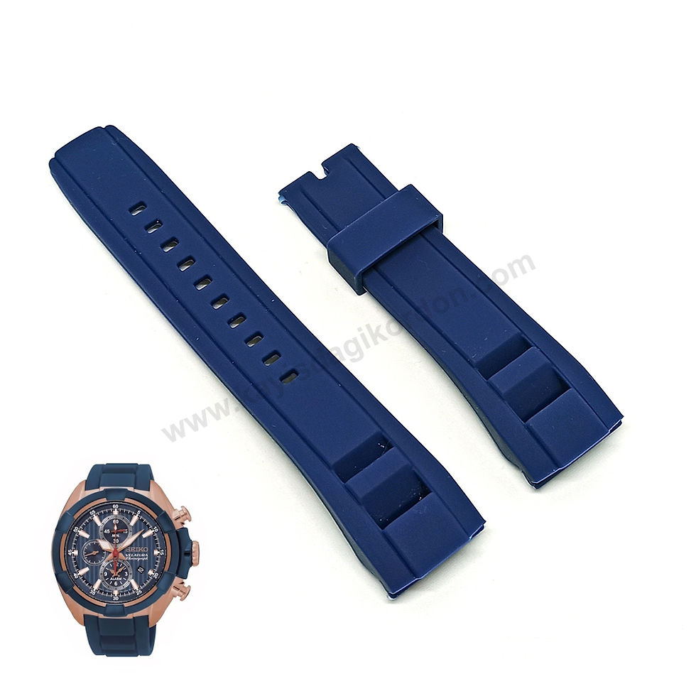 Seiko Velatura SNAF62P1 - 7T62-0LF0 uyumlu 22mm Lacivert Silikon Yedek Saat Kordonu Kayışı Kemeri