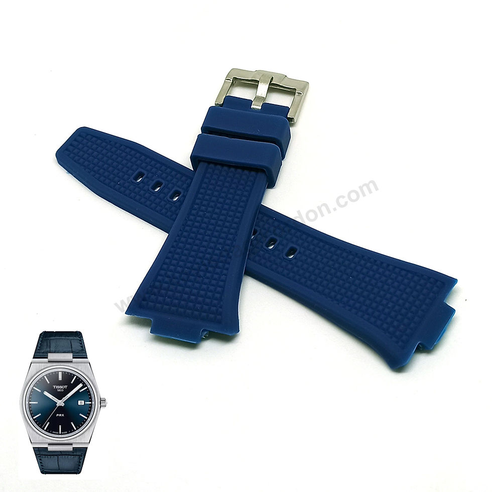 Tissot PRX T137.410.16.041.00 Powermatic 80 uyumlu Lacivert Silikon/Kauçuk Yedek Saat Kordonu Kayışı Kemeri