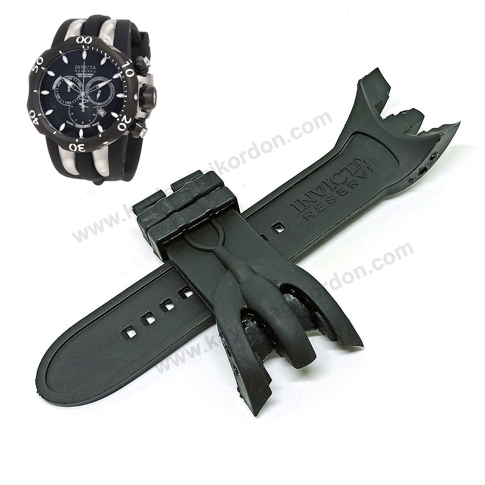Invicta 10835 Reserve Venom uyumlu Siyah Silikon/Kauçuk Yedek Saat Kayışı Kordonu Kemeri