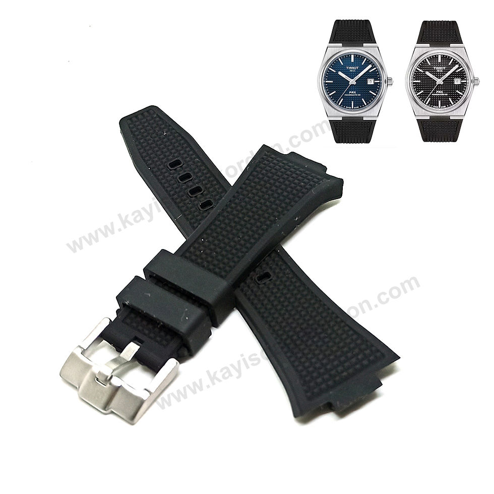 Tissot PRX T137407 Powermatic 80 uyumlu Siyah Silikon/Kauçuk Yedek Saat Kordonu Kayışı Kemeri