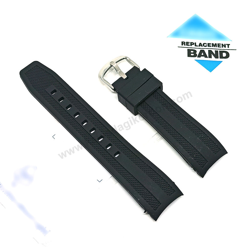 Küçük resim: Casio AMW-704 , AMW-706 Fishing Gear uyumlu Siyah Silikon Saat Kordon Kayışı