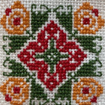 везба на шевица с мотив цвете симетрия