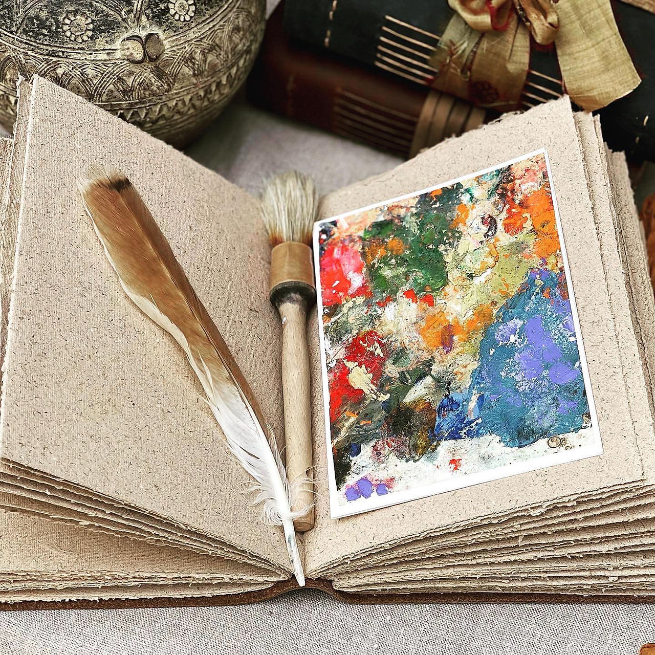 Hypatia Book Arts Leather Journal Mulberry Paper 