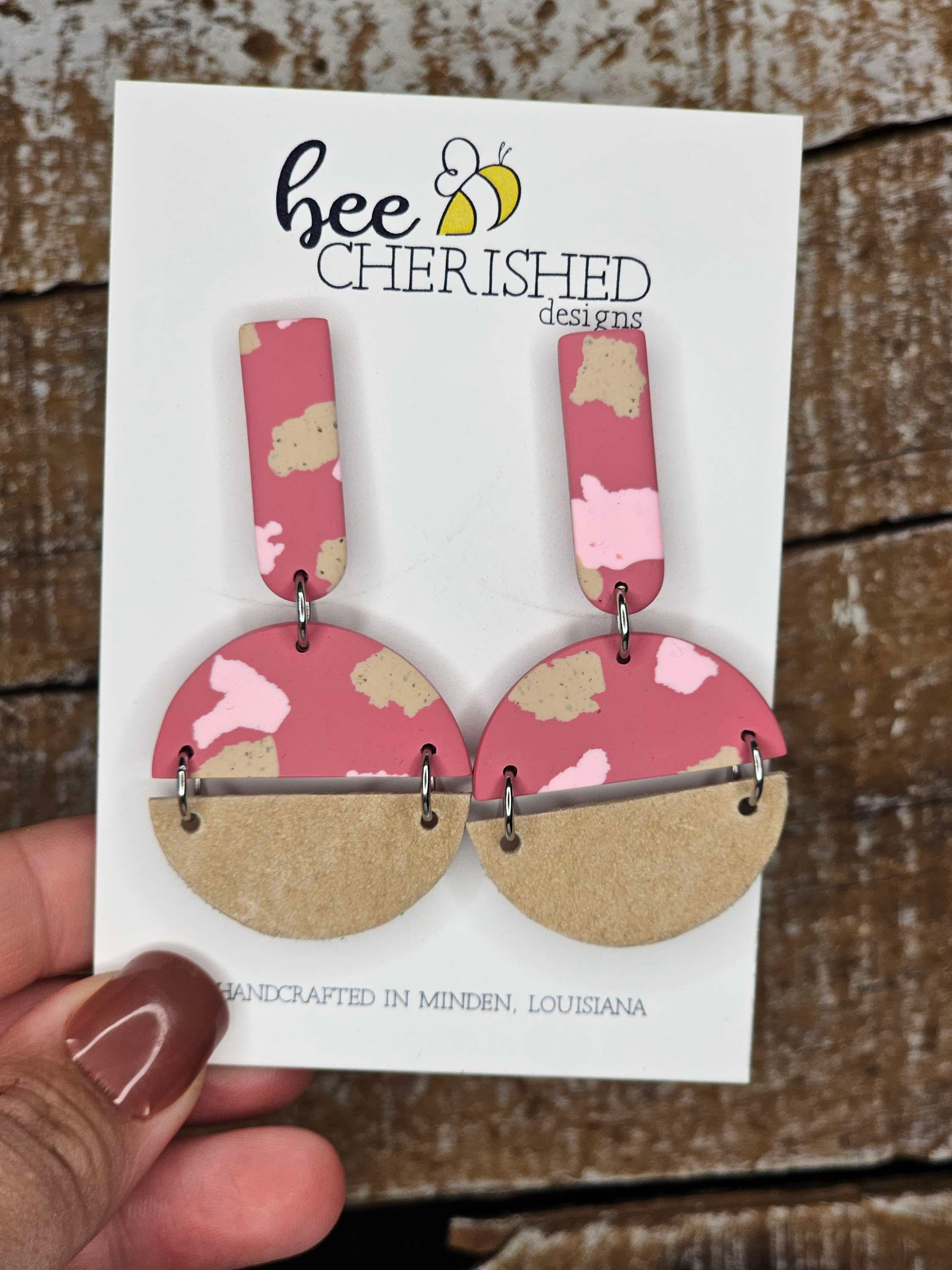 ROSA TERRAZZO Leather Accent Drop