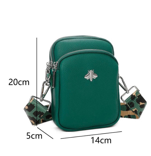 バッグ BEEDEN MINI B LOGO BAG green Fabric strap bee logo bag. Crossbody | eliza-bond-boutique