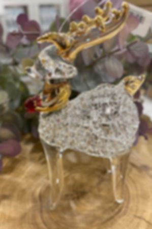 Hanging Glass Reindeer