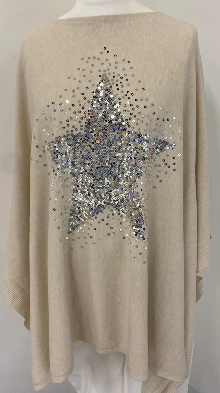 Thumbnail: Sequin Star Lightweight Poncho