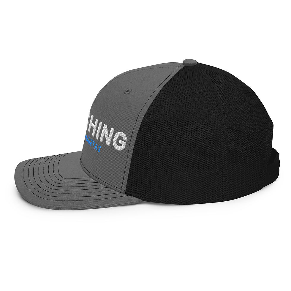 Miniatura: Boné Trucker Snapback Preto/Cinza Escuro - De lado
