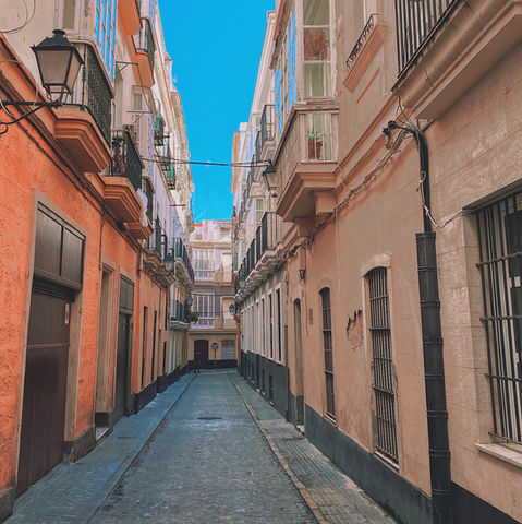 Cádiz Street in Spain