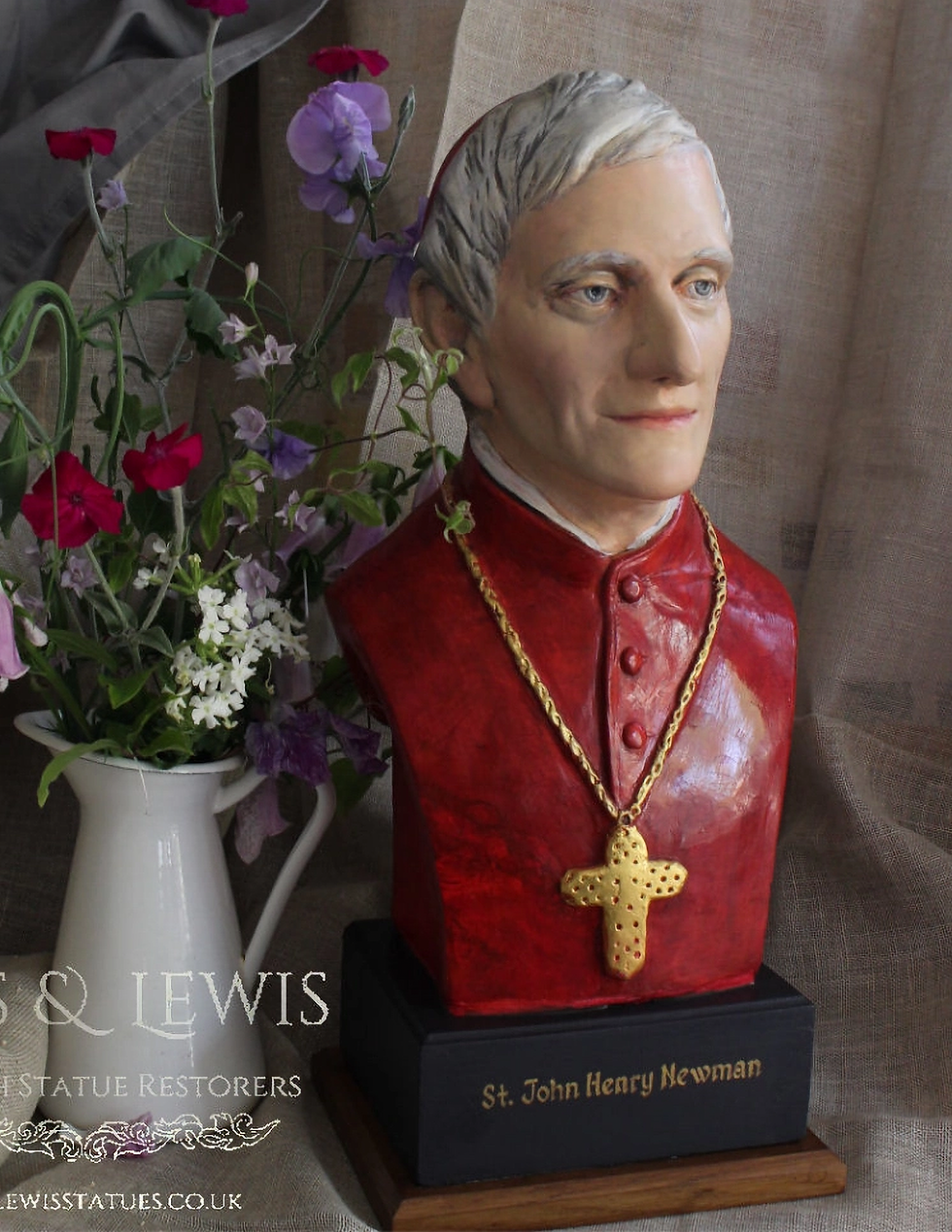 Saint John Henry Newman plaster bust by Jeanette Lewis