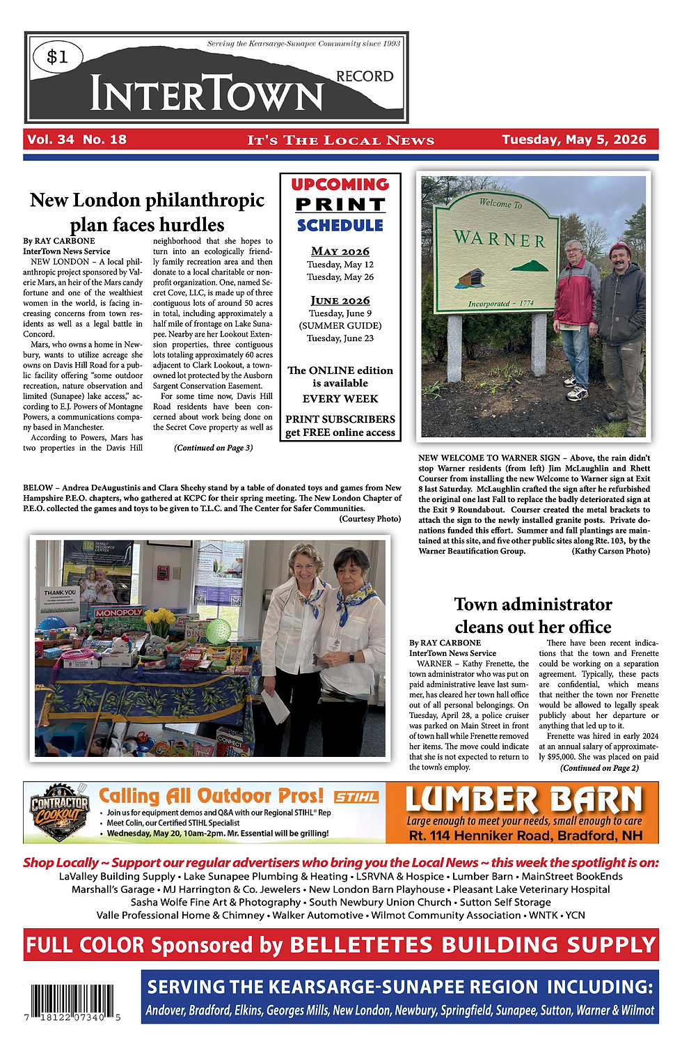 The May 5, 2026 edition of the InterTown Record is now available online!