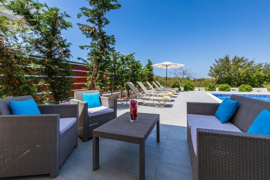 Villa Coral Beach Cyprus garden and pool area