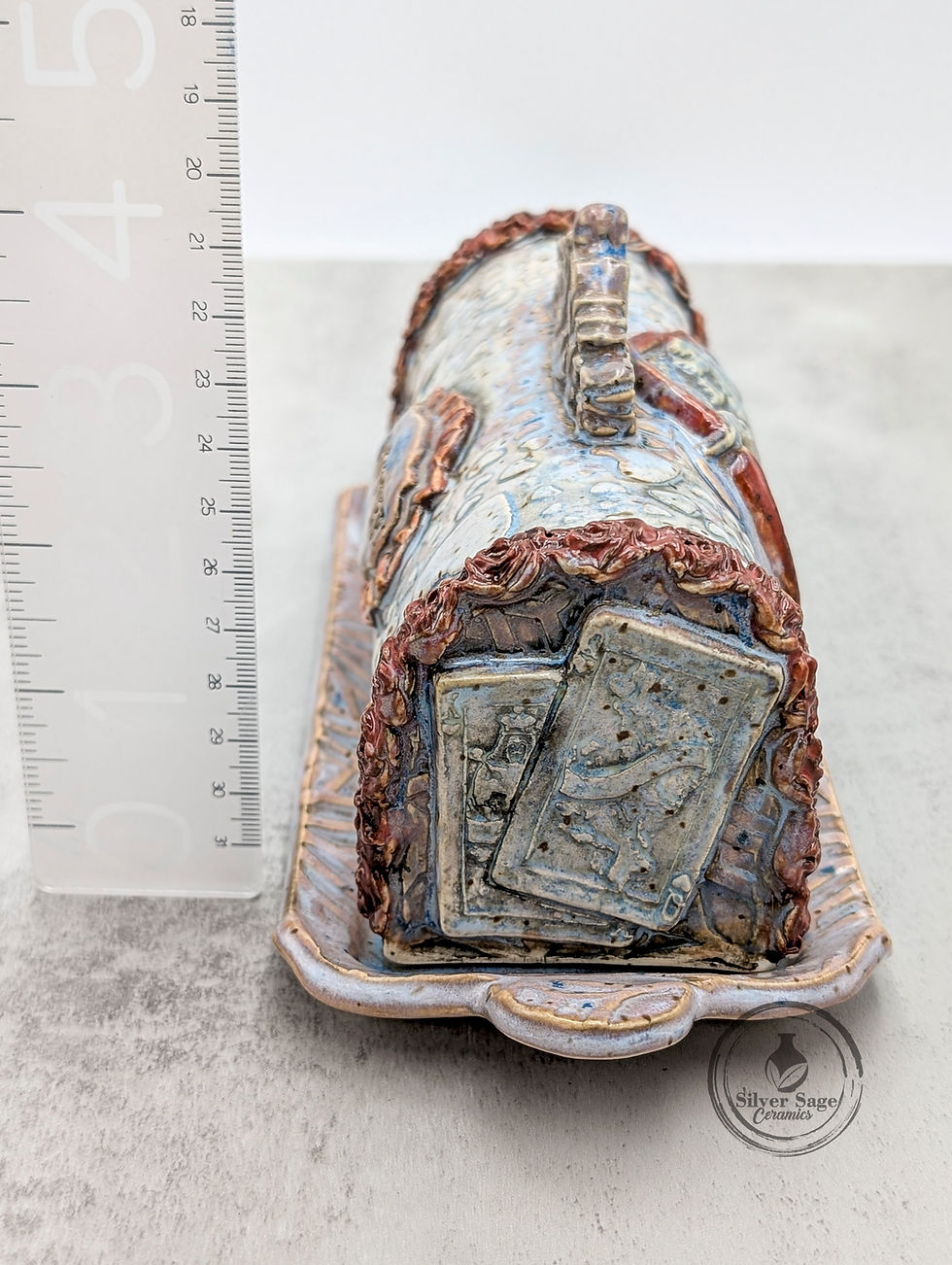 Thumbnail: Queen of Hearts Inspired Ceramic Butter Dish – Handmade Stoneware
