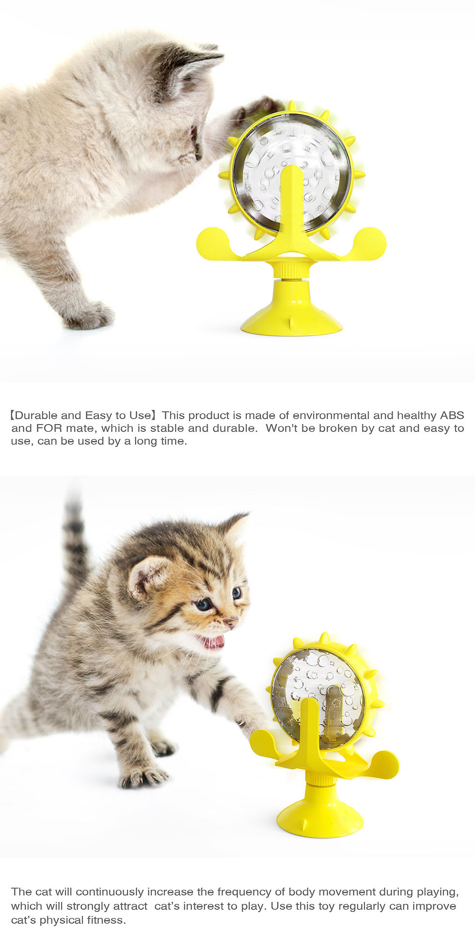 Miniatura: cat treat wheel, interactive puzzle feeder,  food dispensing toy, fun cat games,