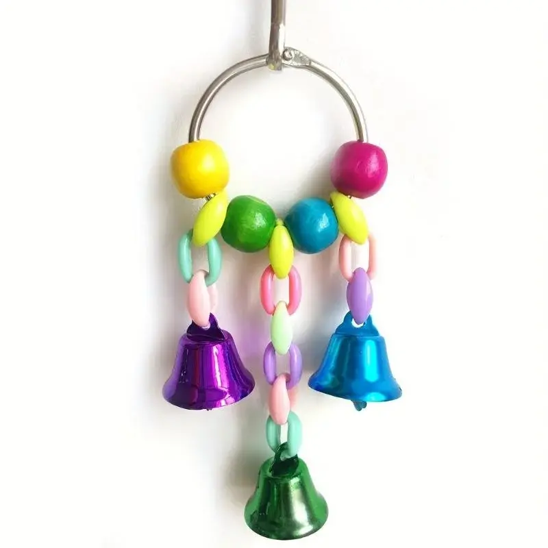 Miniatura: Bird Bells Toy Hanging Cage Bell with Sweet Sound Colorful Wood Beads Bells for 