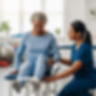 African AmericanElderly Woman in physical therapy with therapist