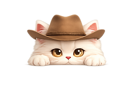 Mimi mascotte de Sweet & Web Création en chapeau de cowboy