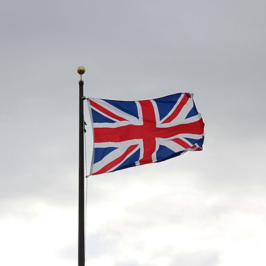 drapeau du Royaume-Uni flottant, origine du British Shorthair race anglaise