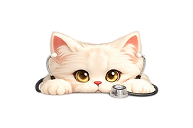 Mimi mascotte de Sweet & Web Création avec un stéthoscope