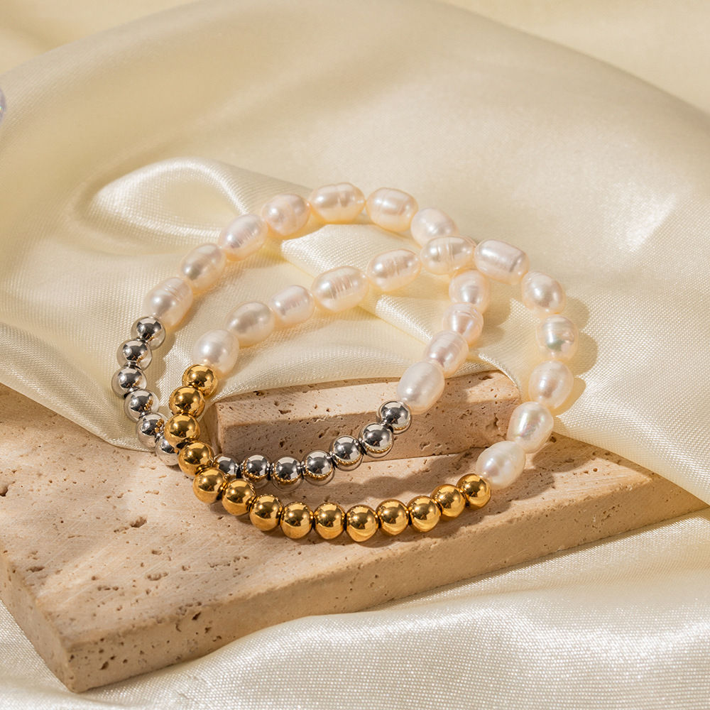 Freshwater Pearl Ball Beaded Bracelet for Women