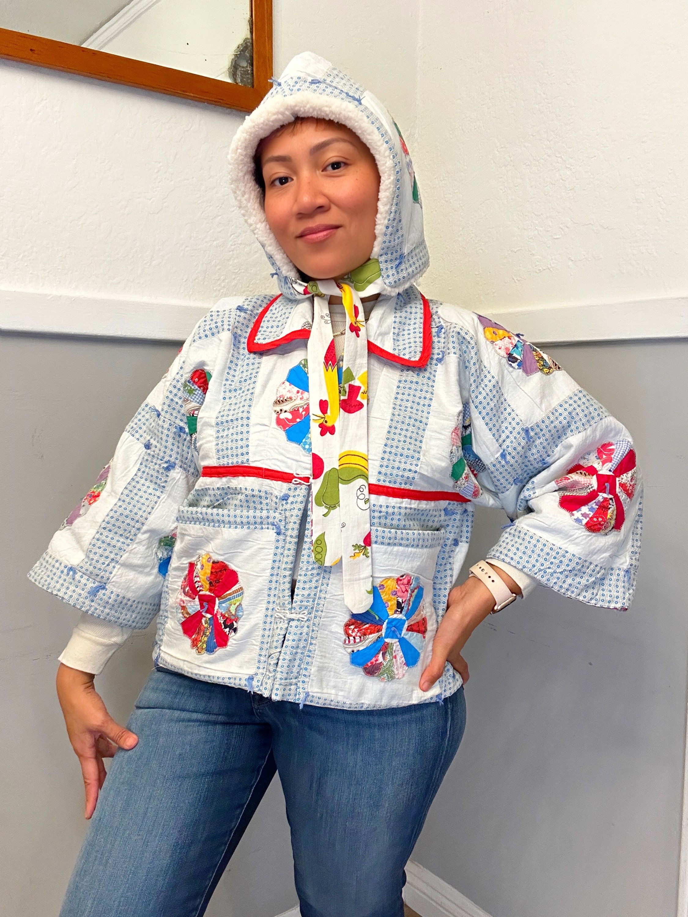 Rooster Pinwheel Quilt Farm Jacket Hoodie Set