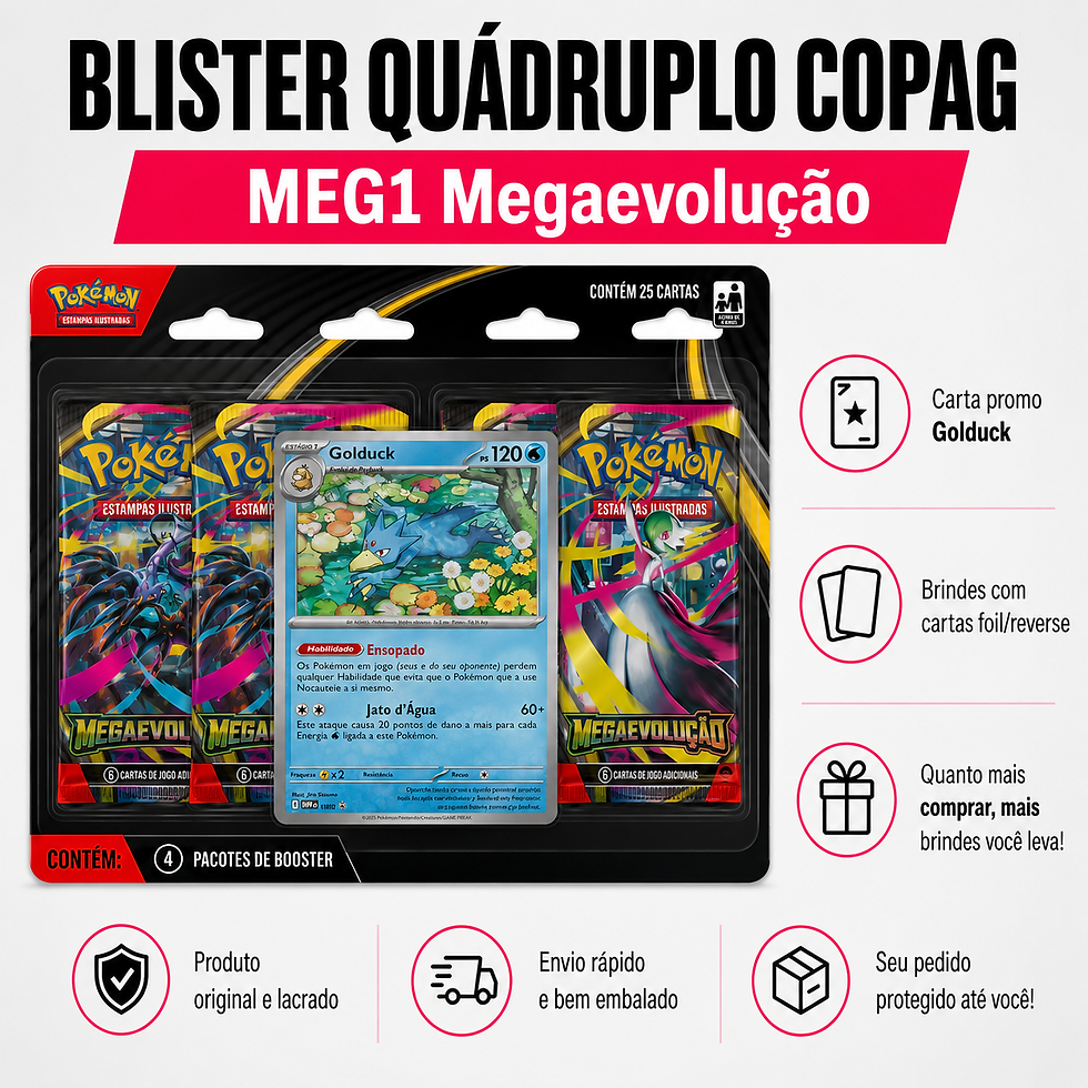 Miniatura: Blister Pokémon Quádruplo Megaevolução Psyduck ou Golduck