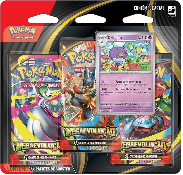 Blister Triplo Pokémon Megaevolução Drifblim ou Drifloon