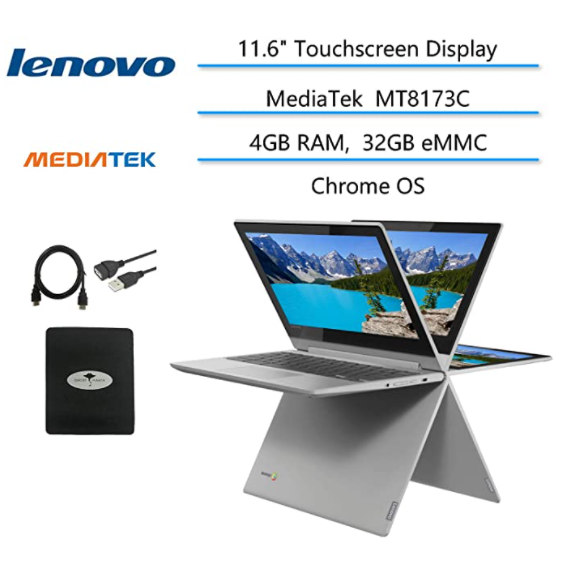 Thumbnail: 2021 Newest Lenovo Chromebook Flex 3 2-in-1 11.6" Convertible Touch Screen Lapto