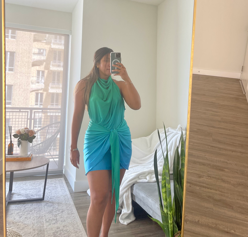 green emerald velvet dress Fenella Deep V Neck Midi Dress