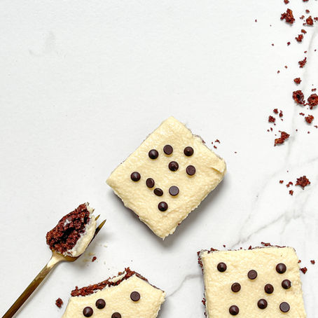 Vegan Brownies with White Chocolate Frosting