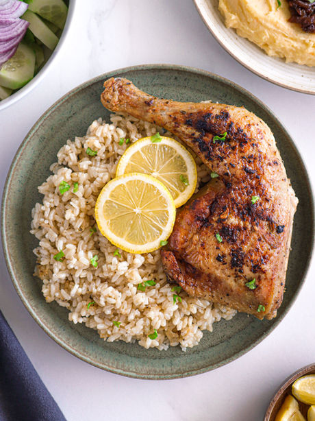 Greek Lemony Roast Chicken and Rice
