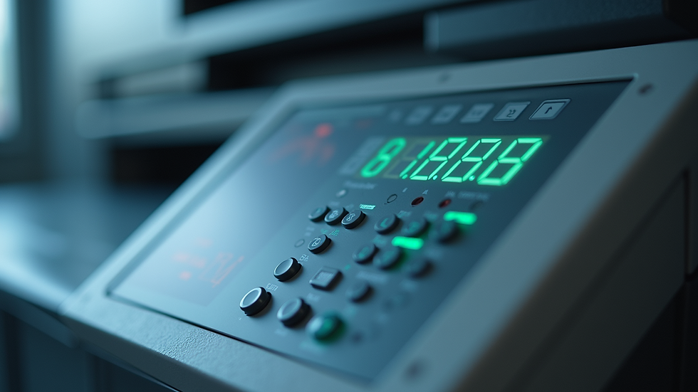 Close-up view of a high-tech copier machine control panel