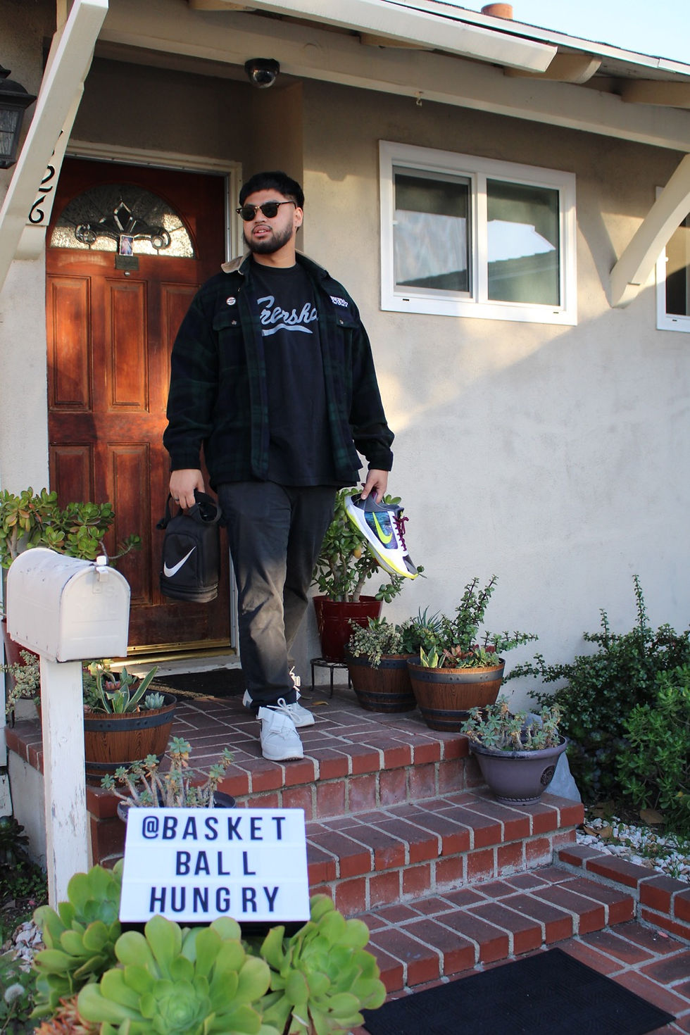 Thumbnail: Plaid Fleece Overshirt w/ Corduroy Collar - MEDIUM
