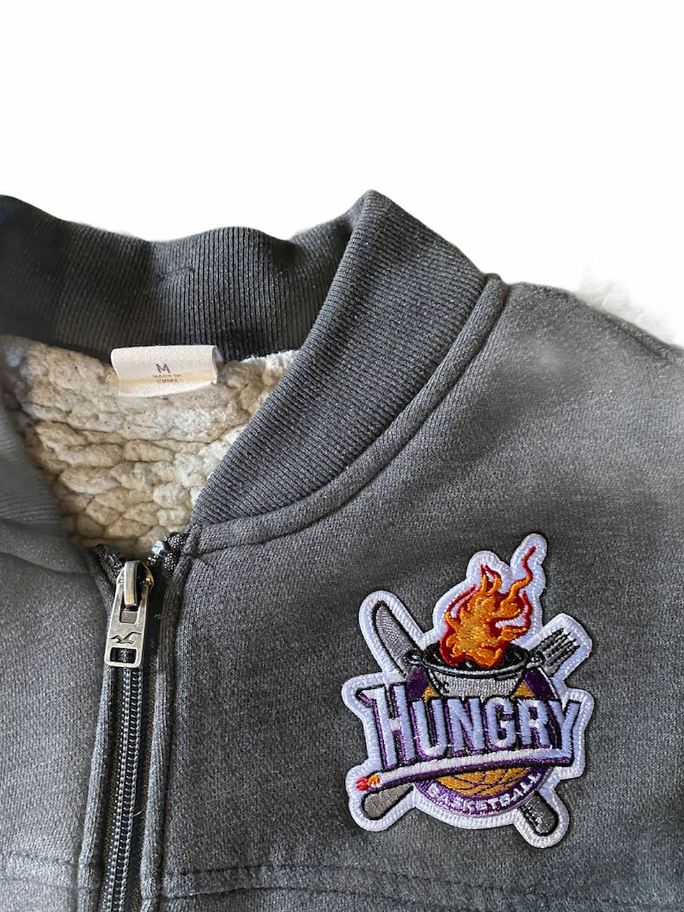 Thumbnail: Fleece Lined Bomber (Grey) - MEDIUM