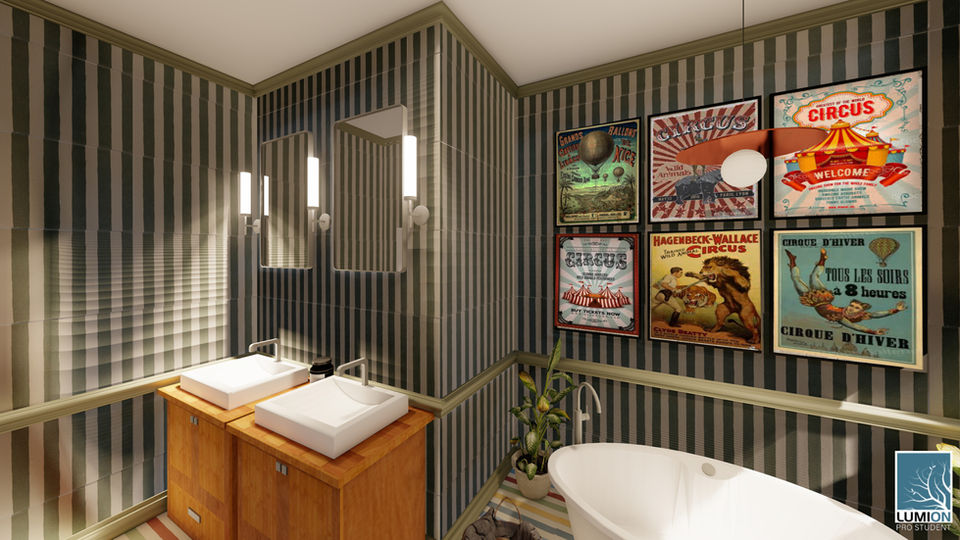 Modern Striped Bathroom