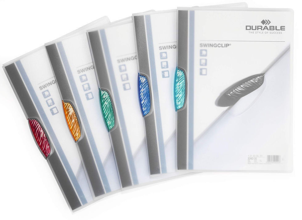 Durable Swingclip Transparent A4 File Pack of 5 Assorted