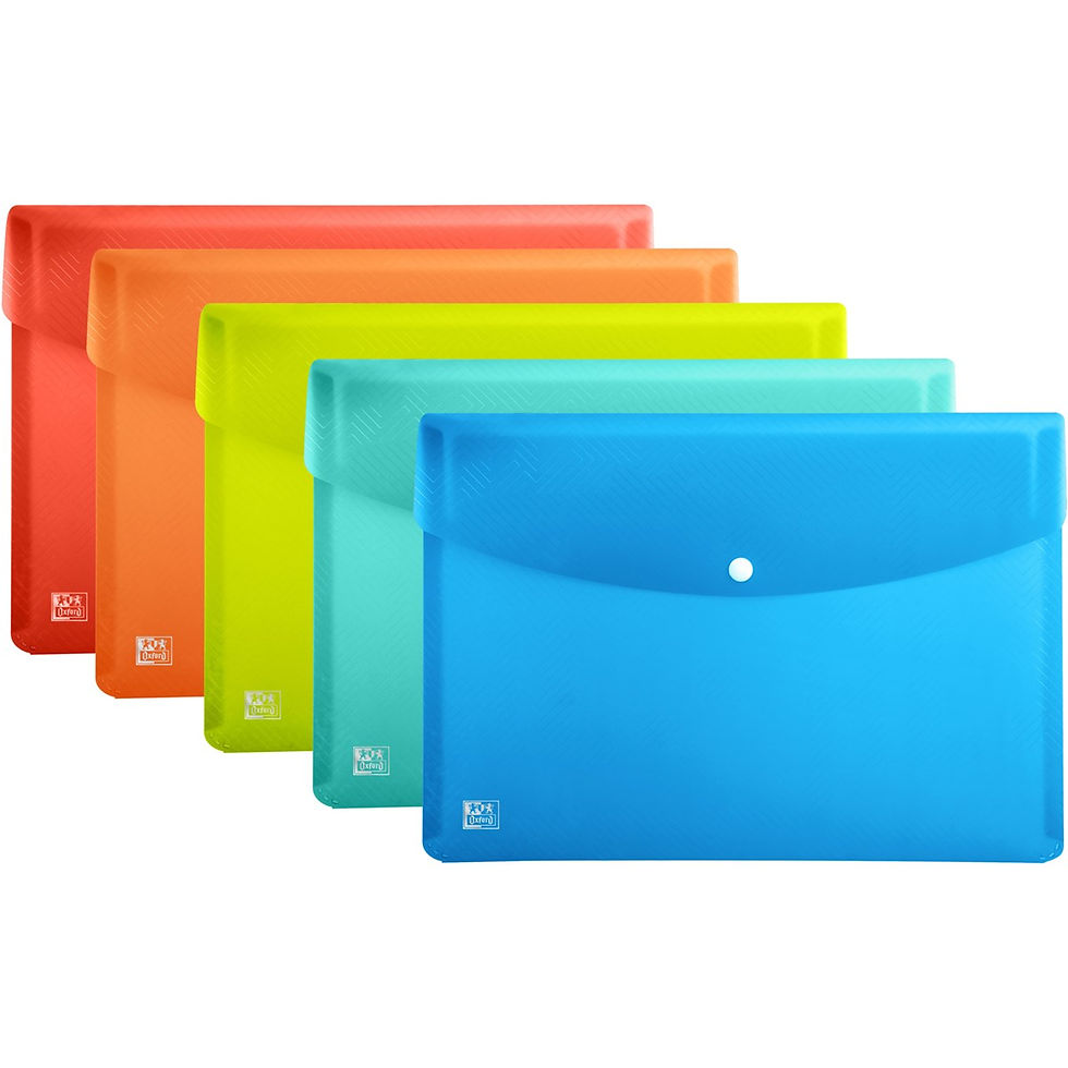 Oxford A4 Document Wallet Assorted Pack of 10